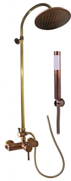 SLEZAK-RAV - Vodovodní baterie sprchová SEINA s hlavovou a ruční sprchou - stará mosaz, Barva: stará mosaz, Rozměr: 150 mm SE982.5/3SM