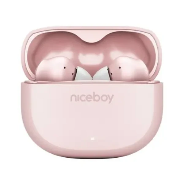 Niceboy Pods 4 růžová / Bezdrátová sluchátka s mikrofonem / Bluetooth 5.0 / IPX5 / nabíjecí pouzdro (pins-4-pink)
