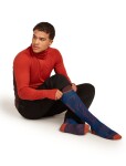 Pánské merino lyžařské ponožky ICEBREAKER Mens Ski+ Medium OTC Mountain Contour, Atlantis/Agate/Fervid velikost: 42-44 (M)