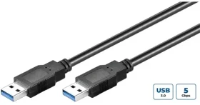 MicroConnect kabel USB3.0 A (M) - USB3.0 A (M) 5m černá / 5000Mbit/s (USB3.0AA5B)