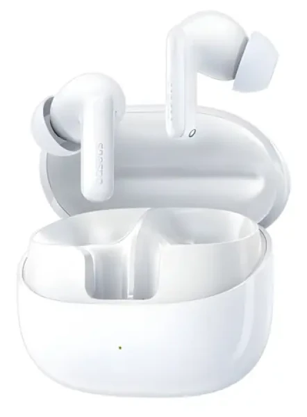 Baseus Bass BP1 Pro bílá / Bezdrátová sluchátka / TWS / ANC -50 dB / LDAC / Bluetooth 6.0 / IP55 (A0010505)