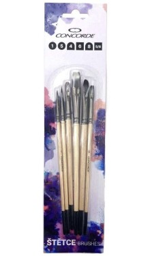 Sada štětců CONCORDE Natural nylon - 6 ks