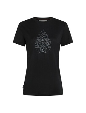 Dámské merino triko s krátkým rukávem ICEBREAKER Wmns 150 Tech Lite III SS Tee Hike Path, Black velikost: XS