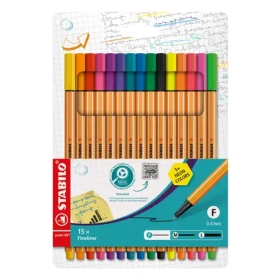 STABILO® point 88 - 15 ks sada - 15 různých barev včetně 5 neonových (8815-1)