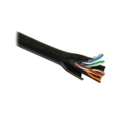 UTP kabel PlanetElite, Cat5E, drát, dvojitý venkovní PE+PE, černý, 305m, cívka EDF_10101334