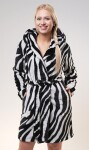 Dámský župan krátký s kapucí Vienetta Secret Zebra