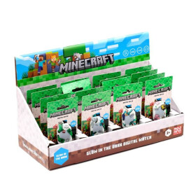 Minecraft Digitální silikonové hodinky - Obličeje (svítící ve tmě)