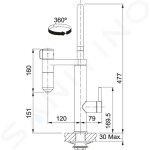 FRANKE - Filtrační baterie Vital Tap dřezová baterie s filtračním zařízením, chrom/gun metal 120.0621.229