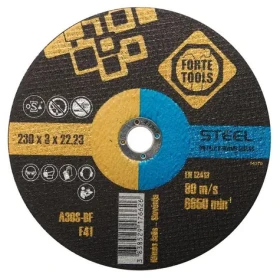 FORTE TOOLS Řezný kotouč na kov / 230 mm / Tloušťka 3 mm / Otvor 22,23 mm (374355)