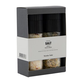 Nicolas Vahé Dárková sada solí Nicolas Vahé – Organic Chilli salt & Wild garlic, černá barva, multi barva, sklo
