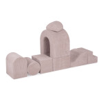 PLUSH NEST PLUSH NEST Hrací hrad s bazénem a 150 míčky světle růžový Manšestr