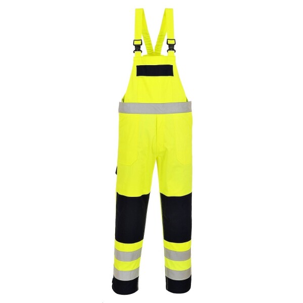 Kalhoty HI-VIS FR63 s laclem reflexní nehořlavé antistatické žluto - modrá S žluto-modré