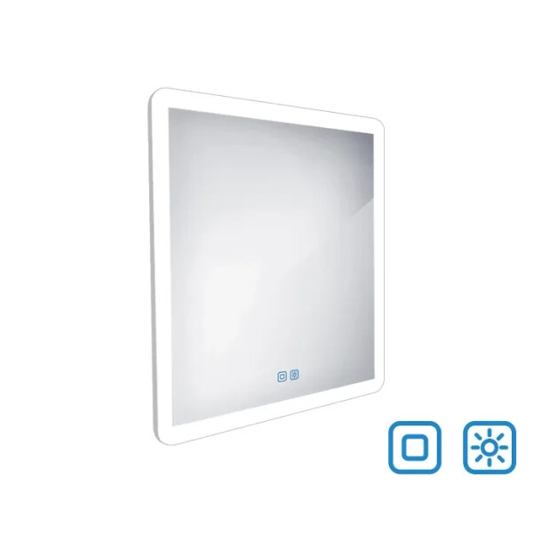 Nimco zrcadlo LED senzor 600 x 600 Model 19000 hliníkový rám, 2x dotykový senzor ZP 19066VX ZP 19066VX