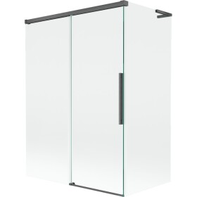 MEXEN/S - Rox L vanová zástěna 2-křídlová posuvná 120 + 70 x 150, transparent, grafit kartáčovaná 8C9L-120-070-66-00