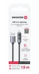SWISSTEN Kabel USB-A na Lightning s LCD displejem 1.5m černá / 12W / USB-A (M) / Lightning (71551070)