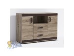 Komoda P15 140cm Barva korpusu: Trufla, Lišta: Dub - canyon, Barva dvířek: Wenge