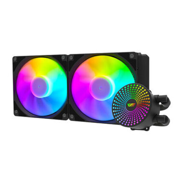 DarkFlash DC240 ARGB černá / AiO chladič CPU / 2x 120 mm / ARGB podsvícení / 800-2000 RPM / 30 dB / Intel + AMD (DC240 ARGB Black)