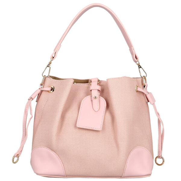 Módní dámská koženková kabelka na rameno Linna, světle růžová