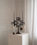 Stoff Nagel Designový svícen STOFF Nagel Stand Black, černá barva, kov