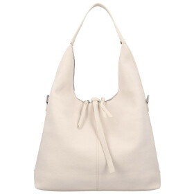 Módní dámská koženková kabelka na rameno Marixa, krémová