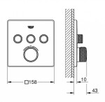 GROHE - Grohtherm SmartControl Termostatická baterie pod omítku, 3 ventily, kartáčovaný Hard Graphite 29126AL0