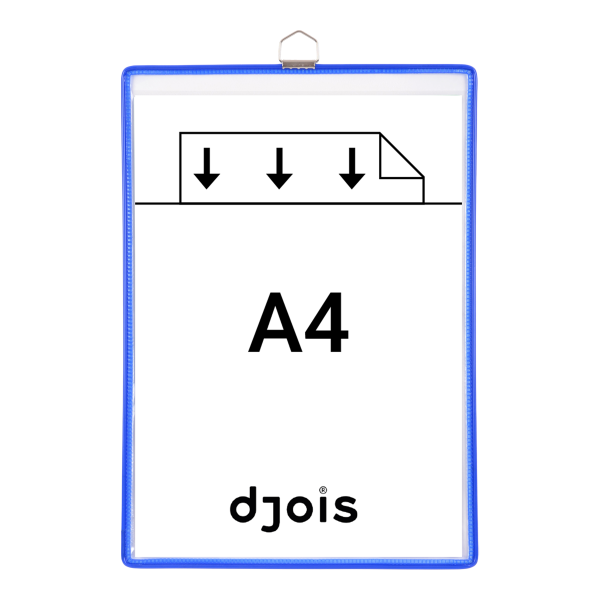 Djois rámeček s kapsou a očkem, A4, otevřený shora, modrý, 5 ks