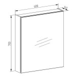 Mereo Aira, Mailo, Opto, Vigo koupelnová galerka 60 cm, zrcadlová skříňka, dub Riviera CN715GR