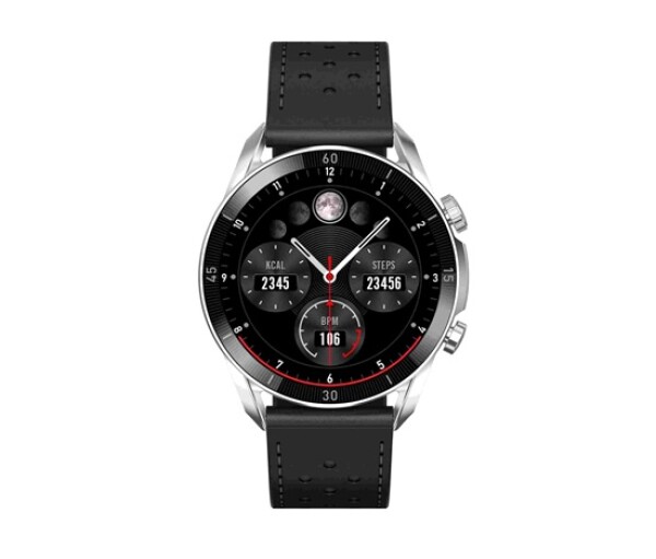 Garett Smartwatch V10 Silver-black leather EDF_1601081