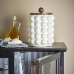 Bloomingville Keramická dóza Madge White 1300 ml, bílá barva, keramika