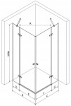 MEXEN/S - Roma Duo sprchový kout 70 x 70, transparent, zlato 854-070-070-50-00-02