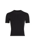 Dámské merino tričko s krátkým rukávem ICEBREAKER Wmns Seamless Rib SS Mock Neck, Black velikost: S