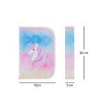 Školní aktovkový 3-dílný set BAAGL ZIPPY PLUS - Rainbow Unicorn (aktovka, penál, sáček)