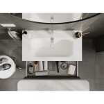 MEXEN/S - Orio koupelnová skříňka 90 cm s umyvadlem Vela, 2 zásuvky, grafit mat/bílá mat 91A10-09047-2-BFF66-W23M01