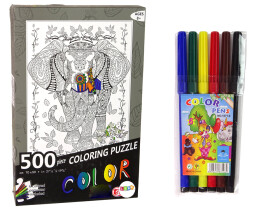 Mamido Puzzle k vymalování Slon 500 dílků
