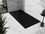 MEXEN/S - Stone+ obdélníková sprchová vanička 200 x 80, černá, mřížka černá 44708020-B