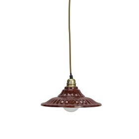 MADAM STOLTZ Stropní lampa Enamel Cherry, červená barva, kov