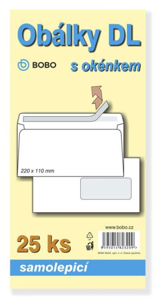Obálky DL samolepicí s okénkem (bal. 25ks)