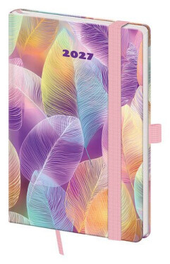 Diář 2027 týdenní kapesní Vario - Feathers s gumičkou