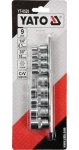 YATO Sada TORX nástavců E5-E16 9 ks / Sada nástavců / 1/4" a 3/8" / CRV 6150 (YT-0520)