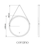 CERANO - Koupelnové LED zrcadlo Rotondo, kovový rám - černá matná - Ø 60 CER-NT2805Y-60