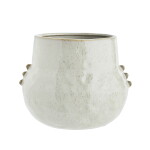 MADAM STOLTZ Kameninový obal na květináč Off White, krémová barva, keramika