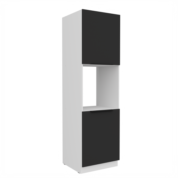 Vysoká skříňka pro vestavnou troubu Aria 60 DP-210 2F Barva korpusu: Bílá, Barva dvířek: BL - Black AFM