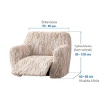 Bielastické potahy UNIVERSO NOVÉ žíhané béžové relaxační křeslo (š. 70 - 90 cm)