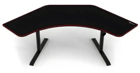 AROZZI ARENA ANGELO Black / Herní stůl / rohový / černý s červeným okrajem / D:225cm / Š:102cm / V:71cm-81cm (ARENA-ANGELO-BK)