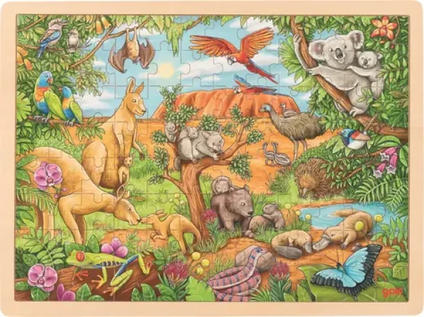 GOKI Dřevěné puzzle Australská zvířata
