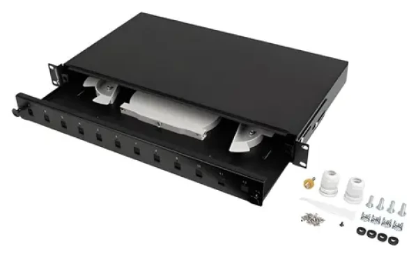 Lanberg Optický patch panel 19" 1U / 12× SC Duplex / 12× LC Quad / černý (FOP1-12SS-LDB)