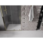 MEXEN/S - Velar posuvné sprchové dveře 90, transparent, zlatá 871-090-000-01-50