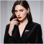 Luxusní brož Swarovski Elements Estafanie - květina, Modrá