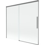 MEXEN/S - Rox vanová zástěna 2-křídlová posuvná 170 x 150, transparent, grafit metal 8C9-170-001-95-00