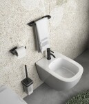 Gedy - SAMOA WC štětka závěsná, mléčné sklo, černá mat A83314